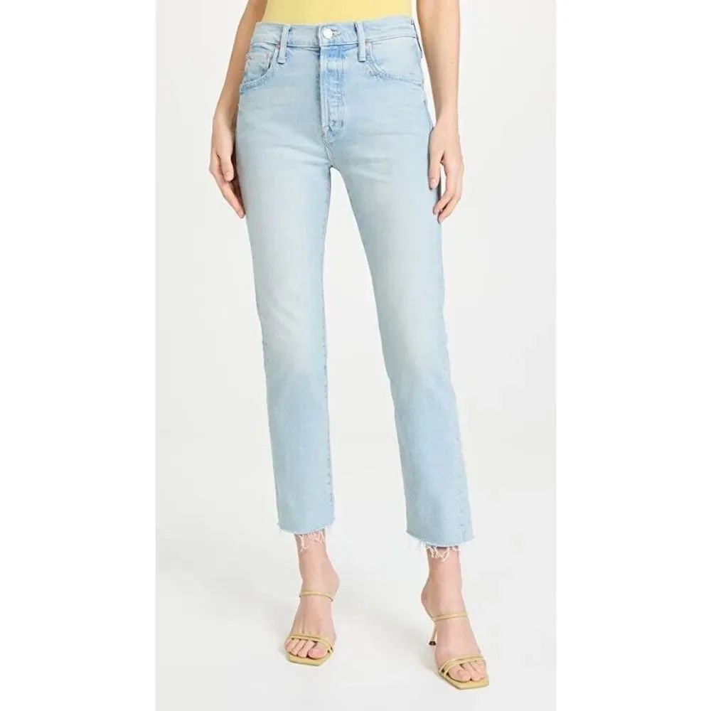 Free People MOTHER The Scrapper Cuff Ankle Fray Jeans